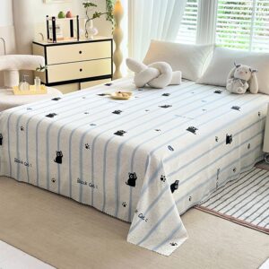 White and Sky Blue Rack Bedsheet
