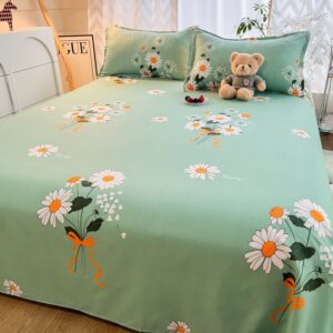 Mint Geen Cartoon Bedsheet Set